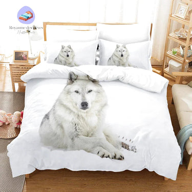 Housse de Couette Loup Blanc
